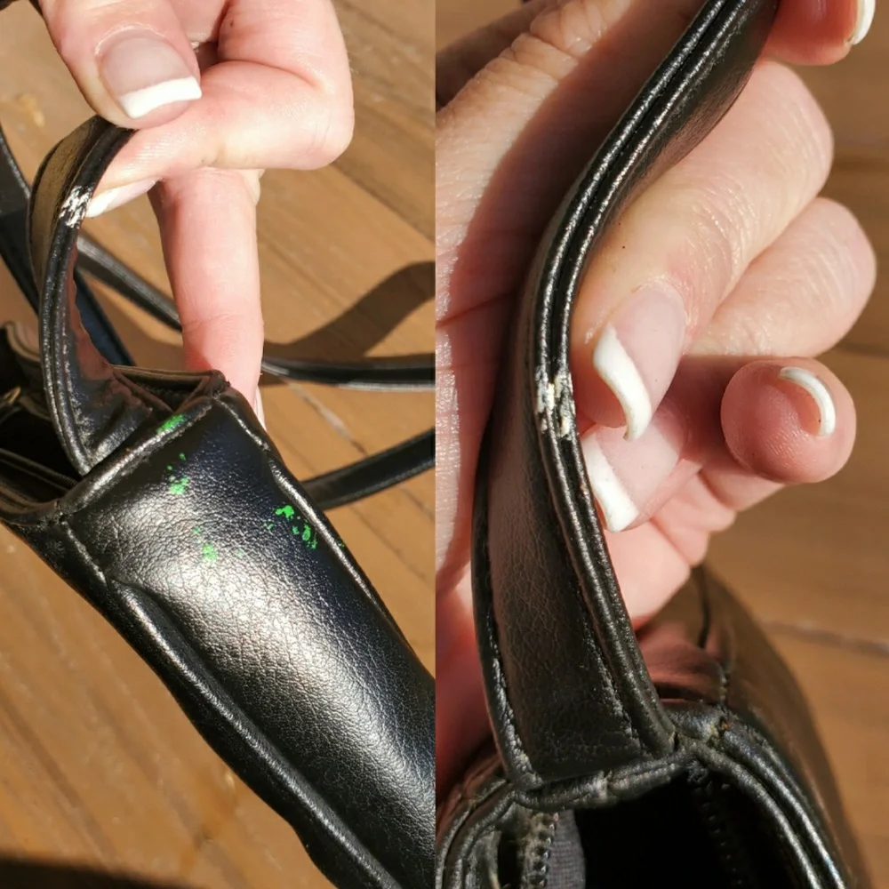 Nine West Black Leather Crossbody Bag Purse Travel Handbag Classic Party Neutral